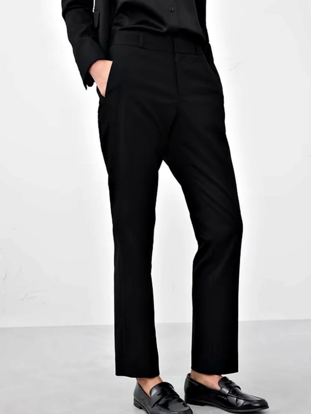 Banana Republic Ryan Curvy Fit Straight Leg Pant Straight Leg Dress Pants Black